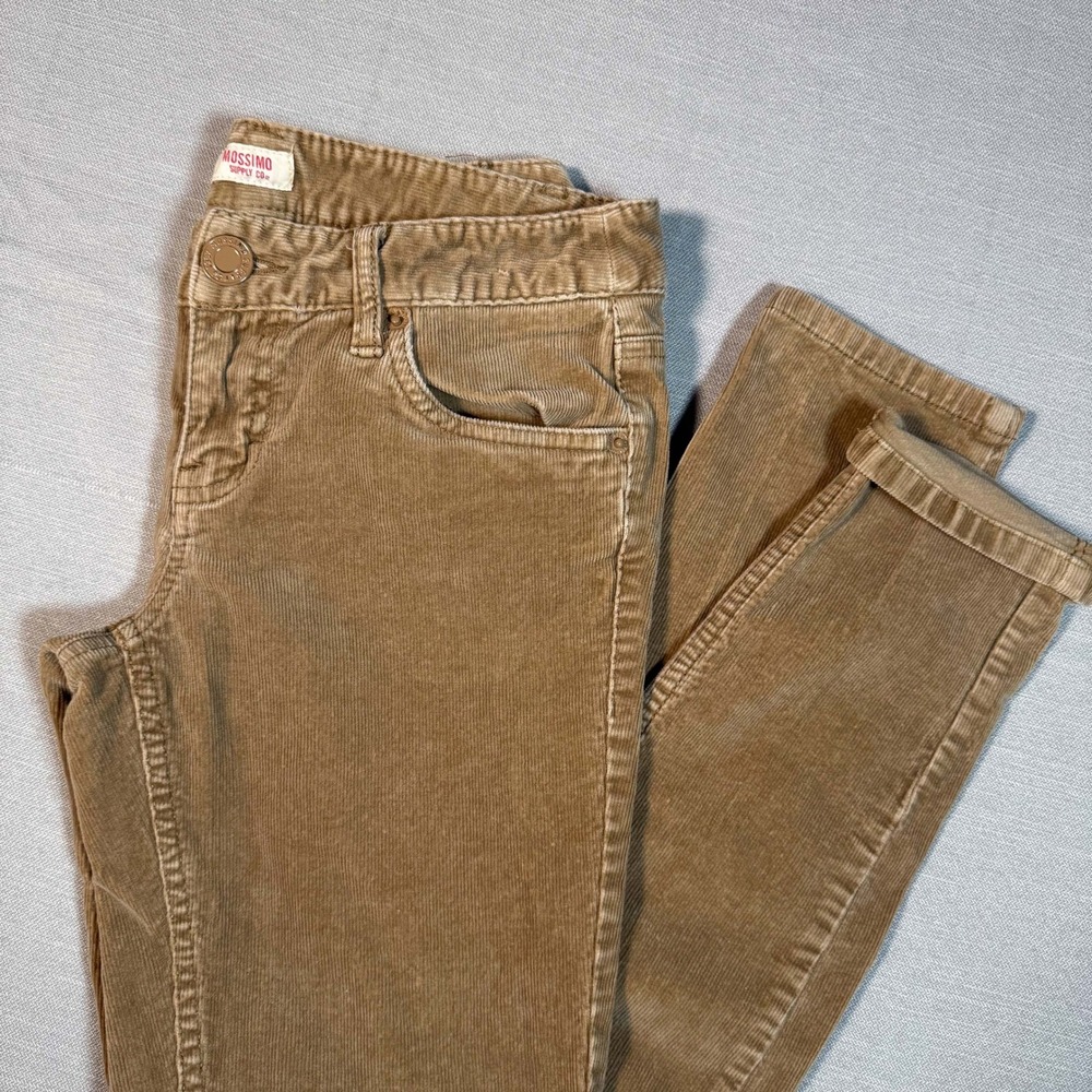 Mossimo Tan Corduroy Slim Pants Low Rise Y2K Indie Khaki Brown Size 1